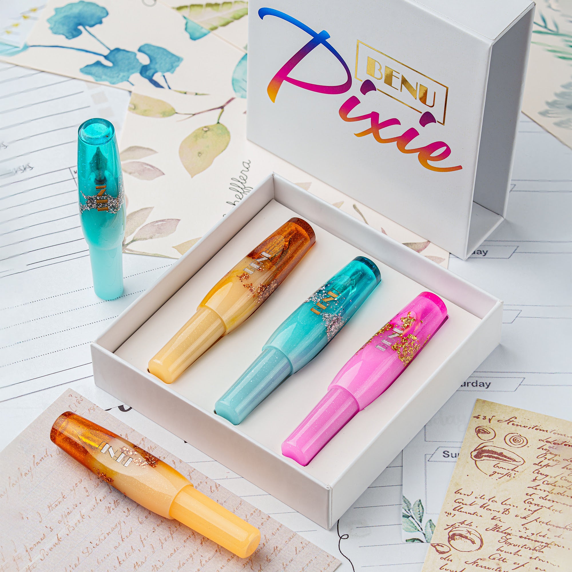 BENU Pixie Enchanted Pastels Fountain Pen Set (Set of 3) – Dromgoole's ...