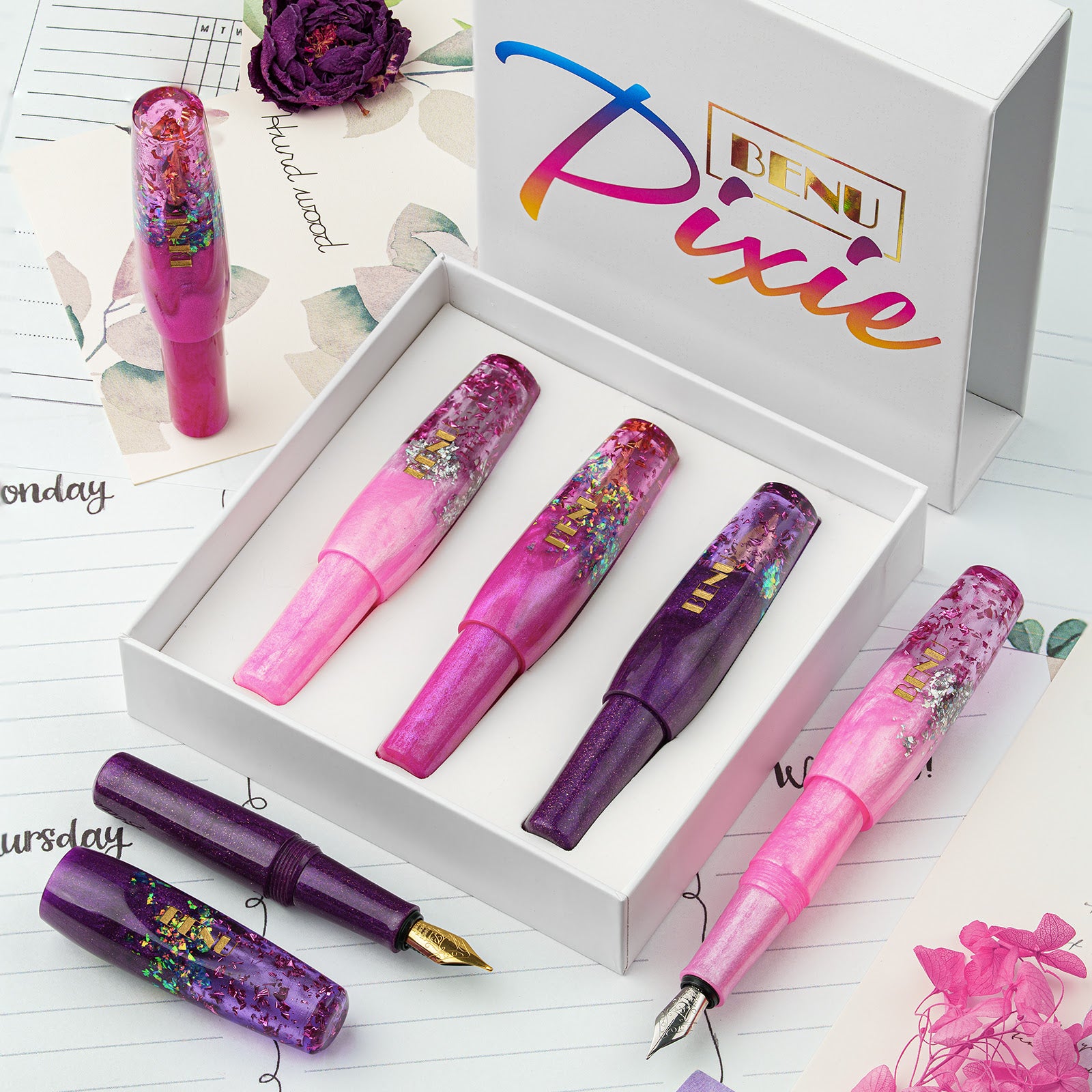 BENU Pixie Magenta Madness Fountain Pen Set (Set of 3) – Dromgoole's ...