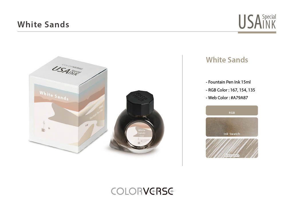 Colorverse White Sands 15ml Bottled Ink USA Special Series New Mex