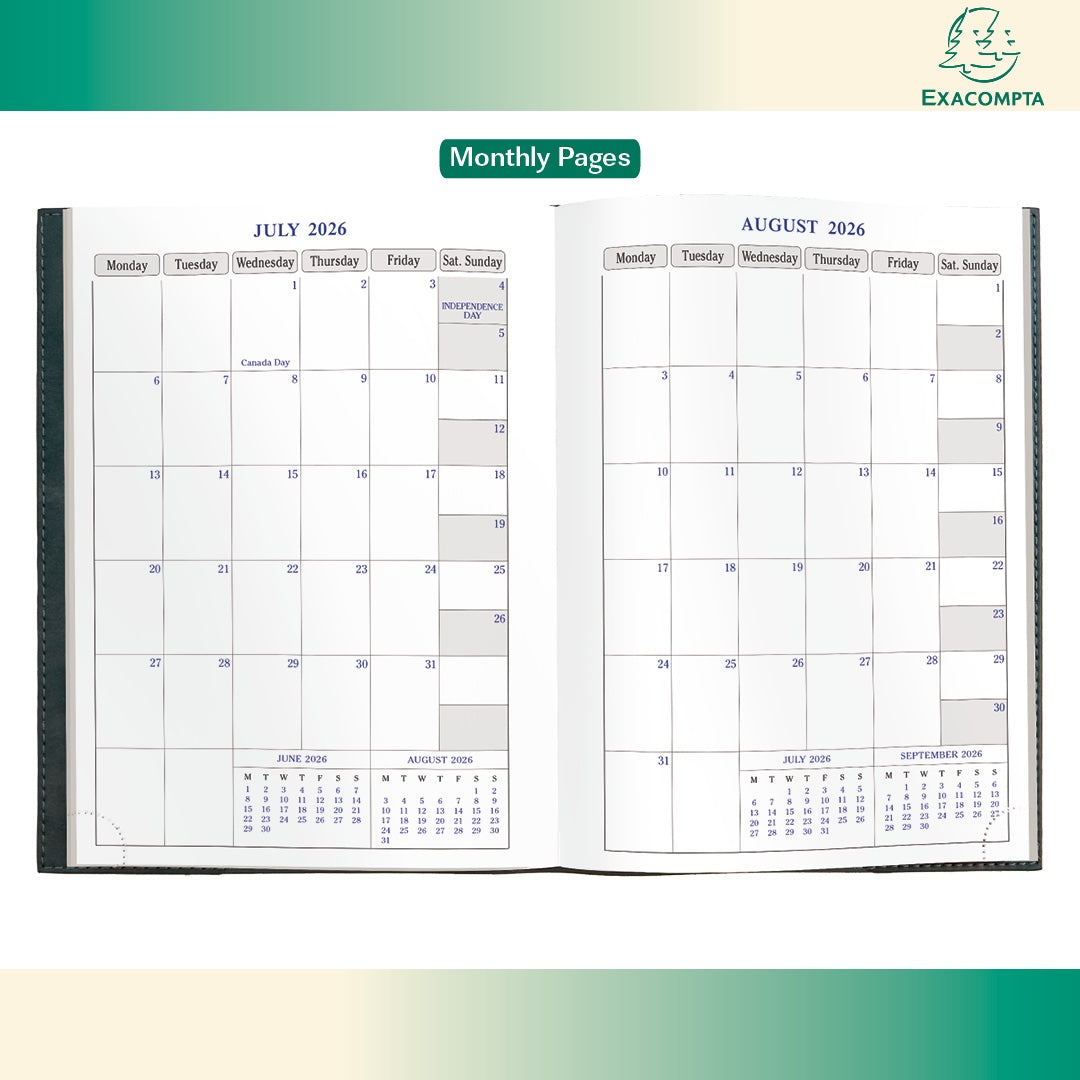 Quo Vadis 2026 Visual Weekly Planner - Texas Black