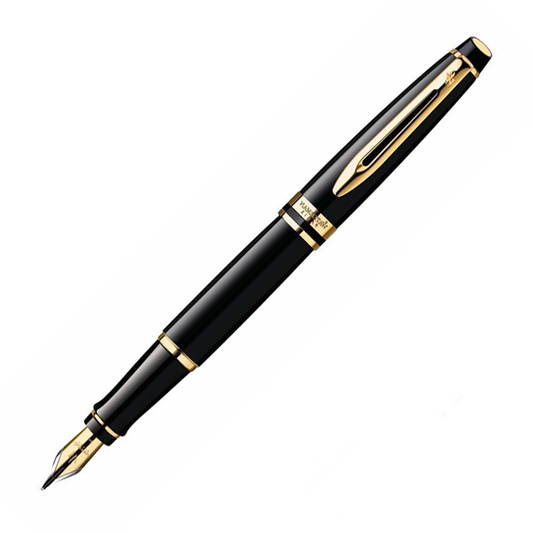 Waterman Expert Fountain Pen - Black with Gold Trim