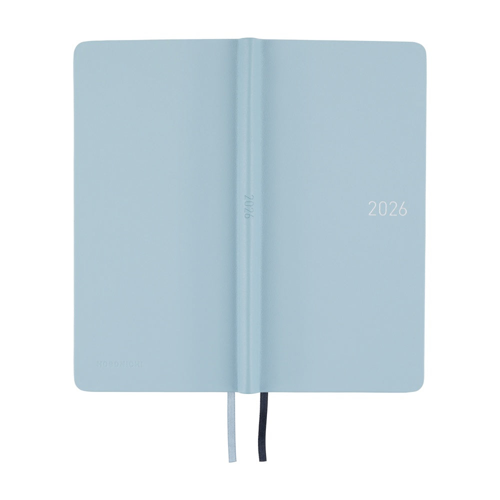 Hobonichi 2026 Weeks - Leather: Snow Blue