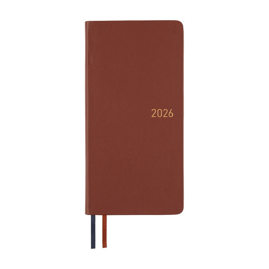 Hobonichi 2026 Weeks - Leather: Wine Brown