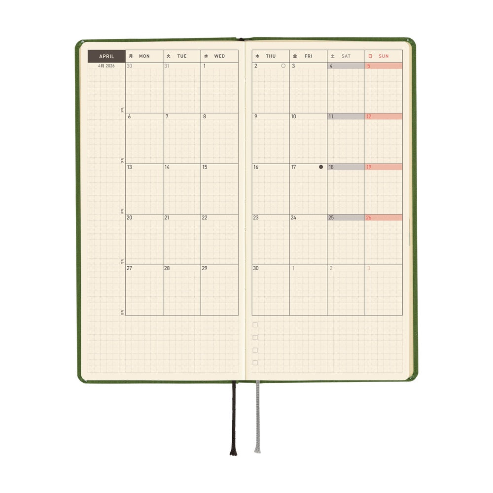 Hobonichi 2026 Weeks - Antique Green