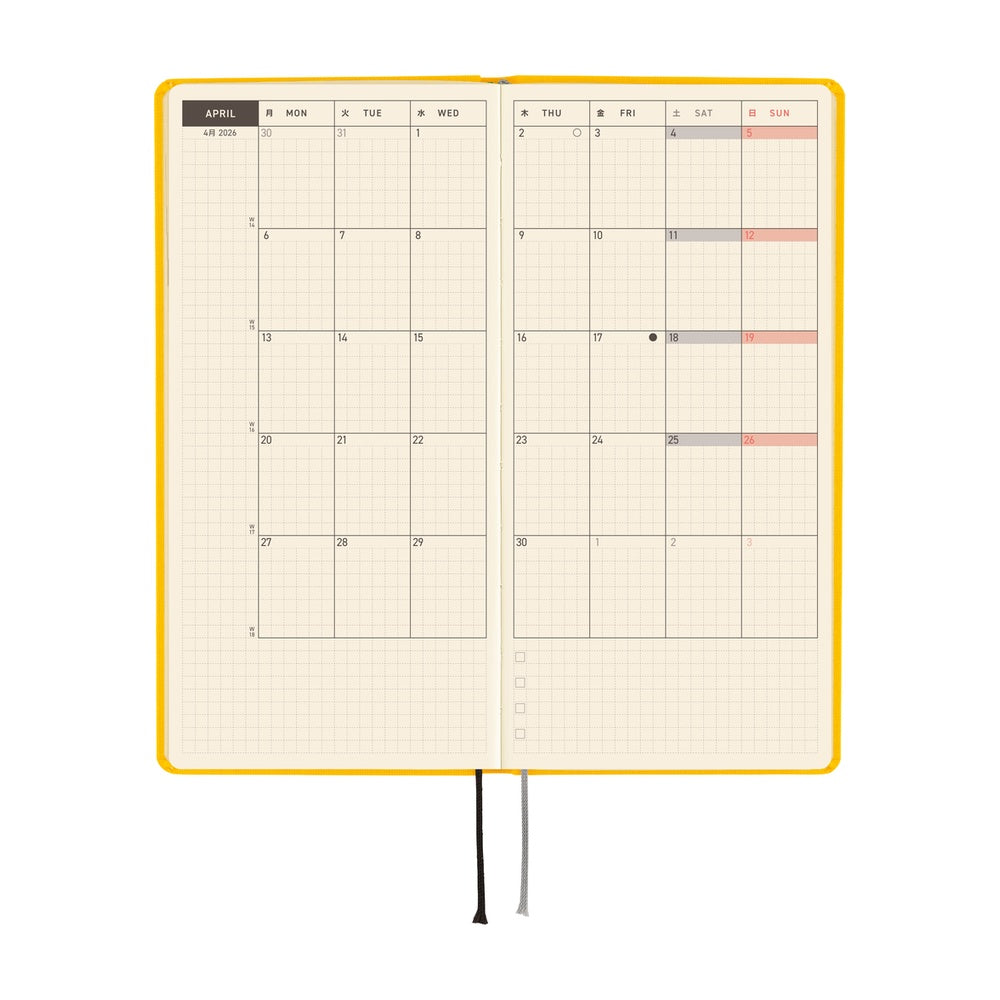 Hobonichi 2026 Weeks MEGA - Full Moon Yellow