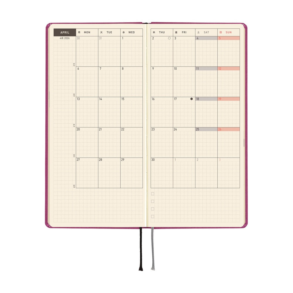 Hobonichi 2026 Weeks MEGA - Peony Purple