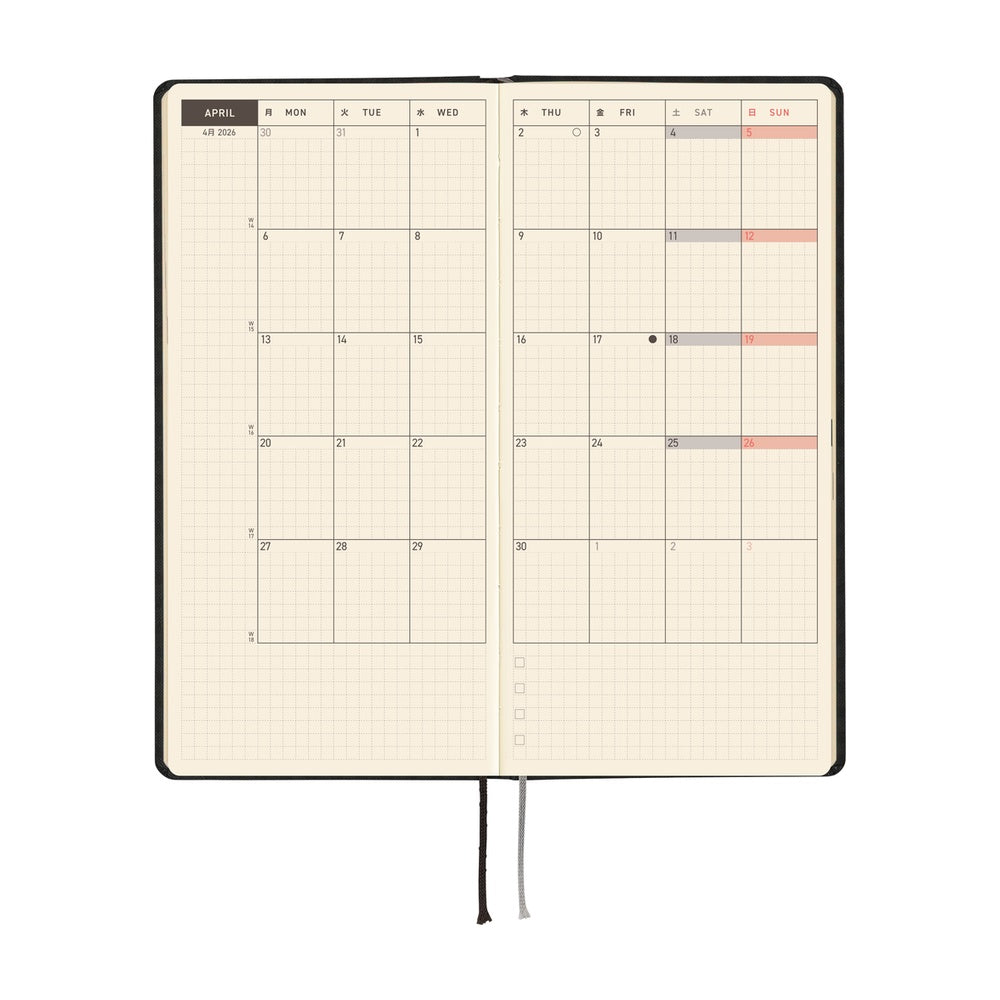 Hobonichi 2026 Weeks - Paper Series: Black Gingham