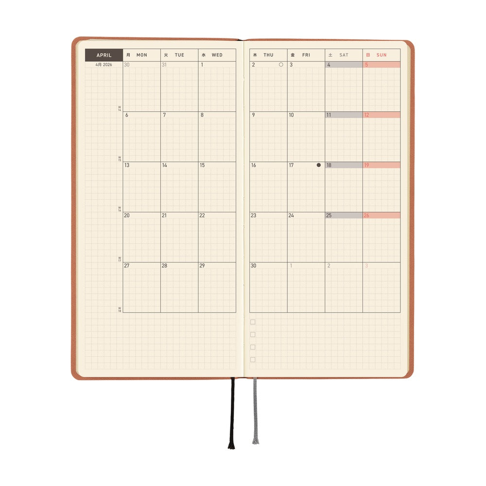 Hobonichi 2026 Weeks - Smooth: Milk Cocoa