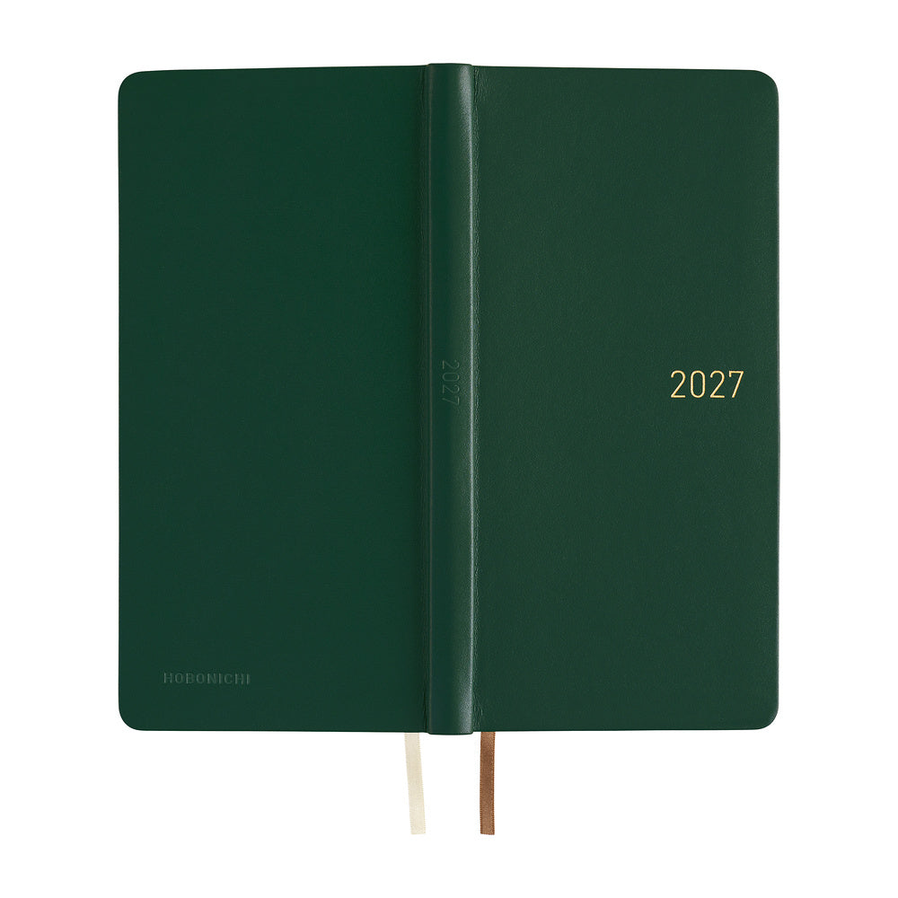 Hobonichi 2027 Weeks - Leather: Forest Green
