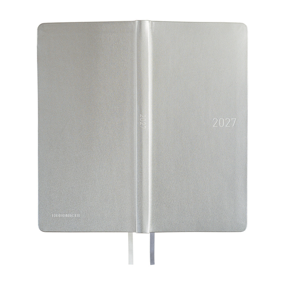 Hobonichi 2027 Weeks - Leather: Noble Silver