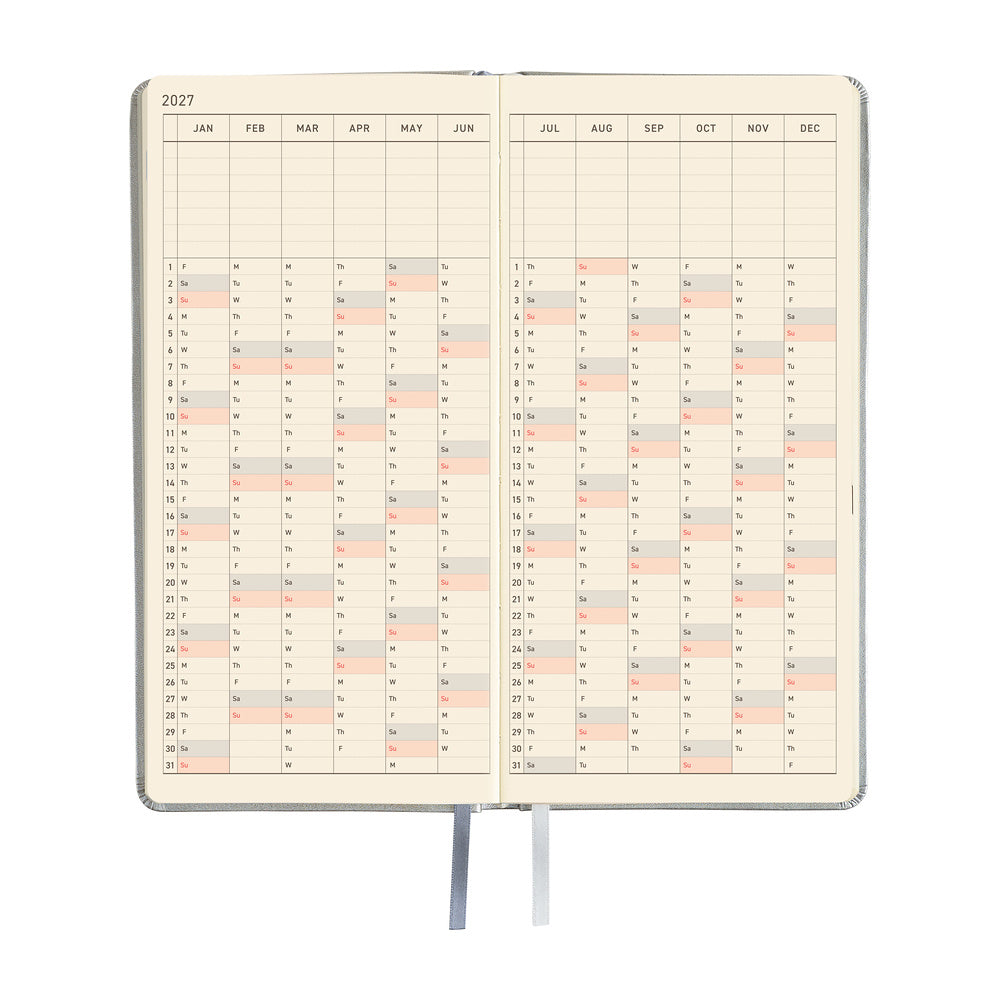Hobonichi 2027 Weeks - Leather: Noble Silver