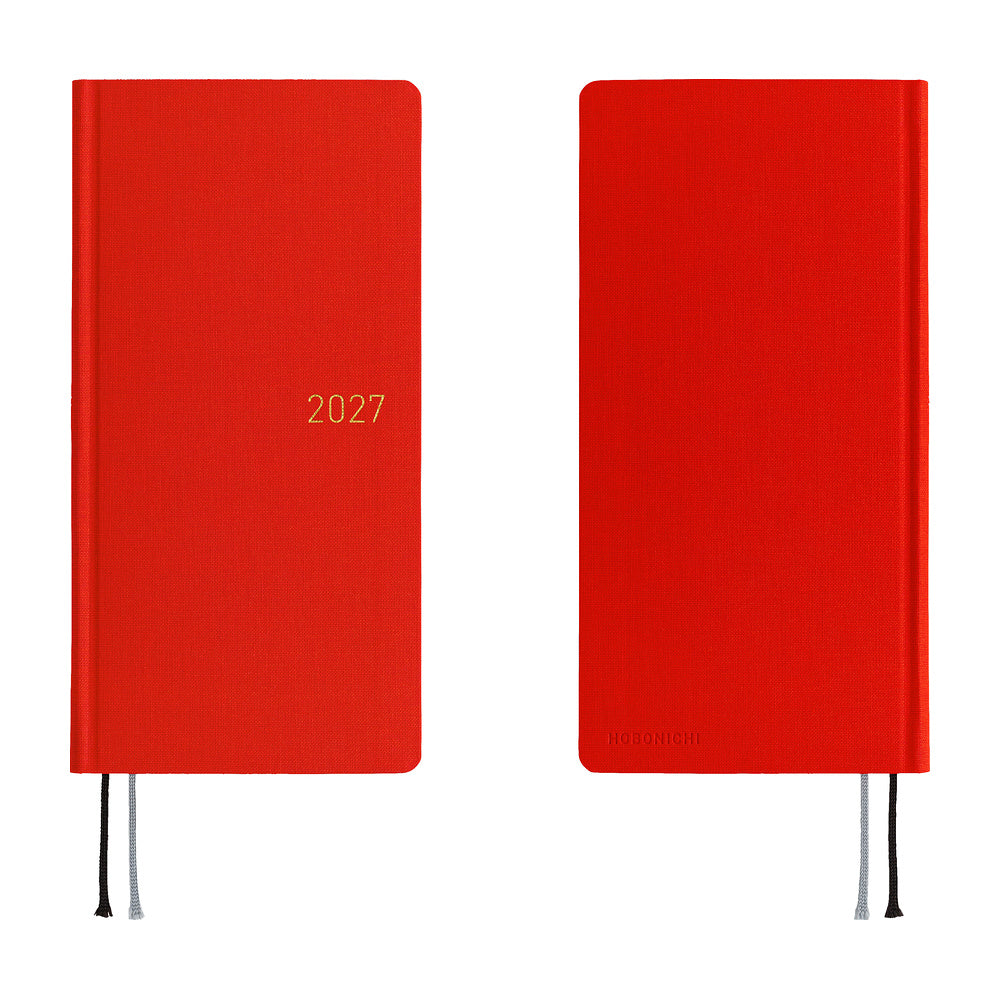 Hobonichi 2027 Weeks - Colors: Poppy Red