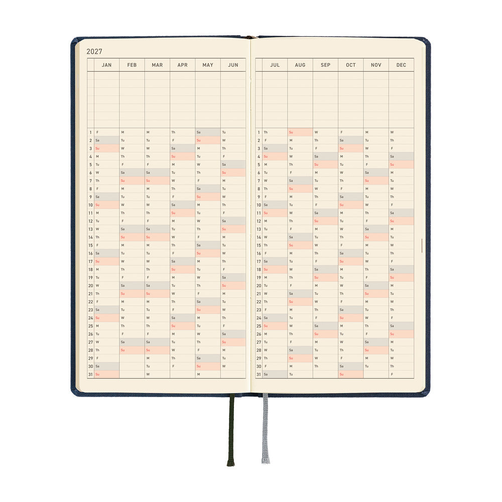 Hobonichi 2027 Weeks MEGA - Colors: Midnight Blue