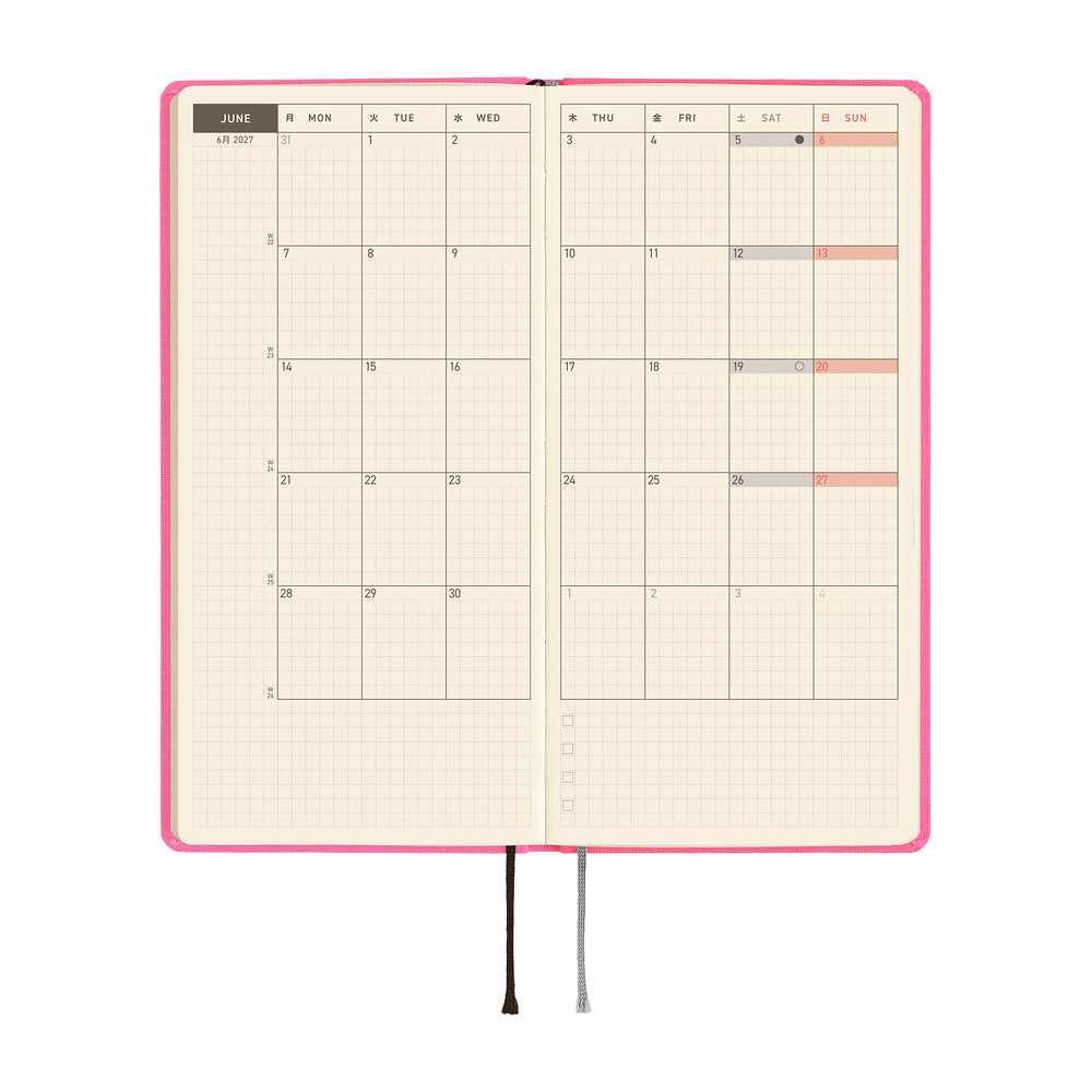Hobonichi 2027 Weeks MEGA - Colors: Pink Sapphire