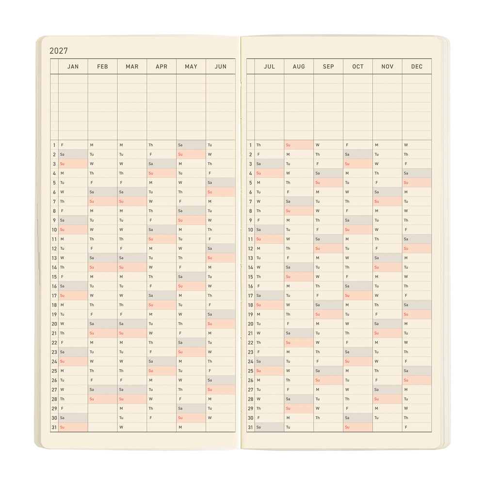 Hobonichi 2027 Weeks MEGA - Sneaker: Mandarin Orange