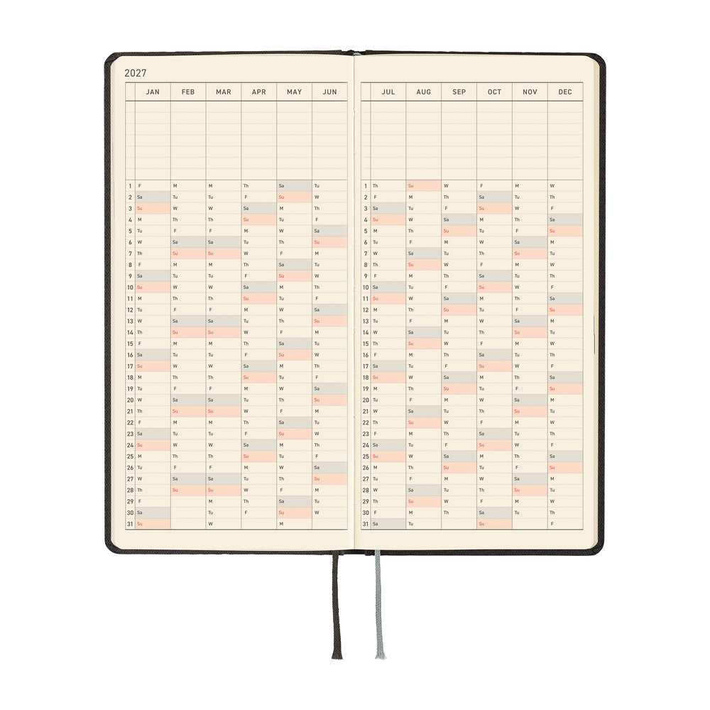 Hobonichi 2027 Weeks - Paper Series: Black Argyle