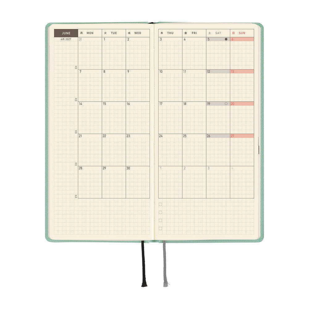 Hobonichi 2027 Weeks - Paper Series: Frosty Jade