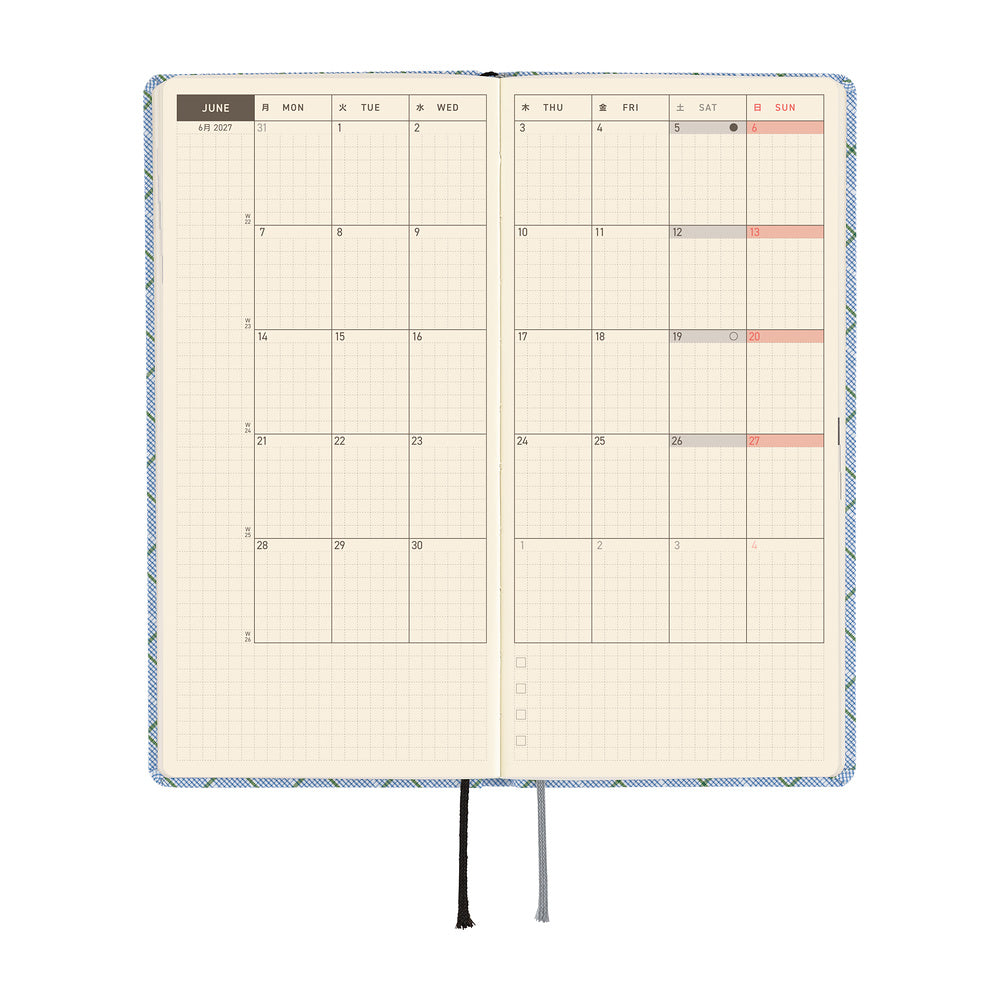 Hobonichi 2027 Weeks - Shirt Fabric: Graph Plaid