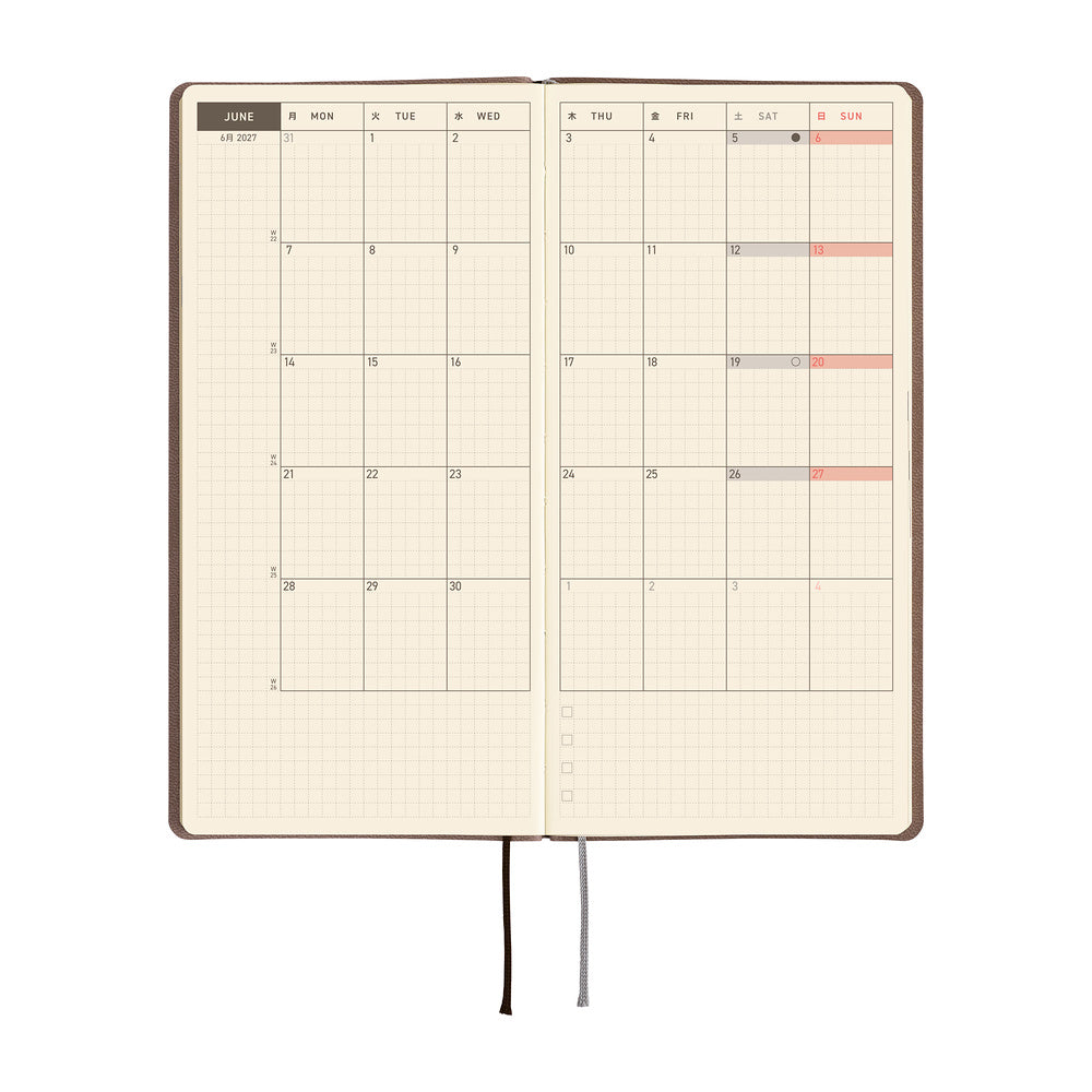Hobonichi 2027 Weeks - Smooth: Cafe au Lait
