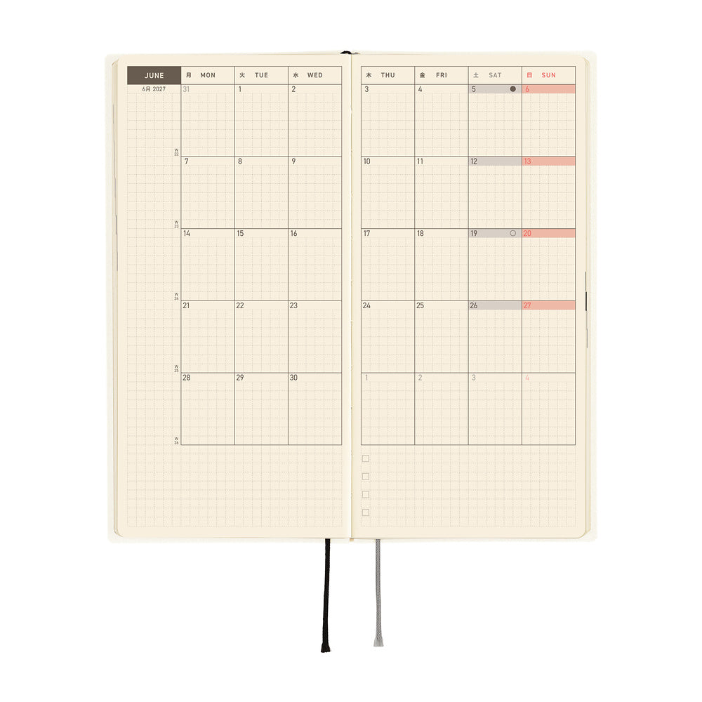 Hobonichi 2027 Weeks - White Line: Ivory