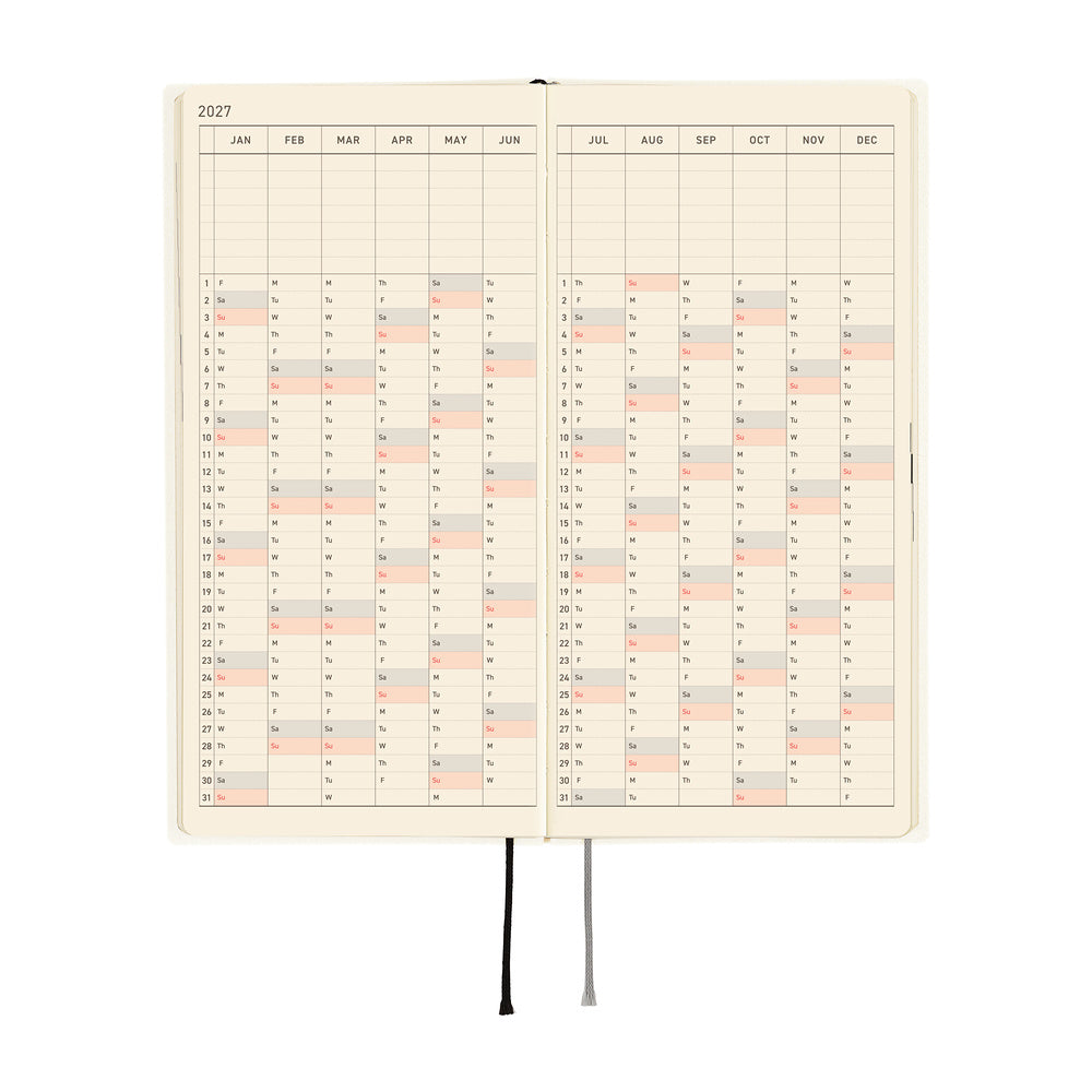 Hobonichi 2027 Weeks - White Line: Ivory