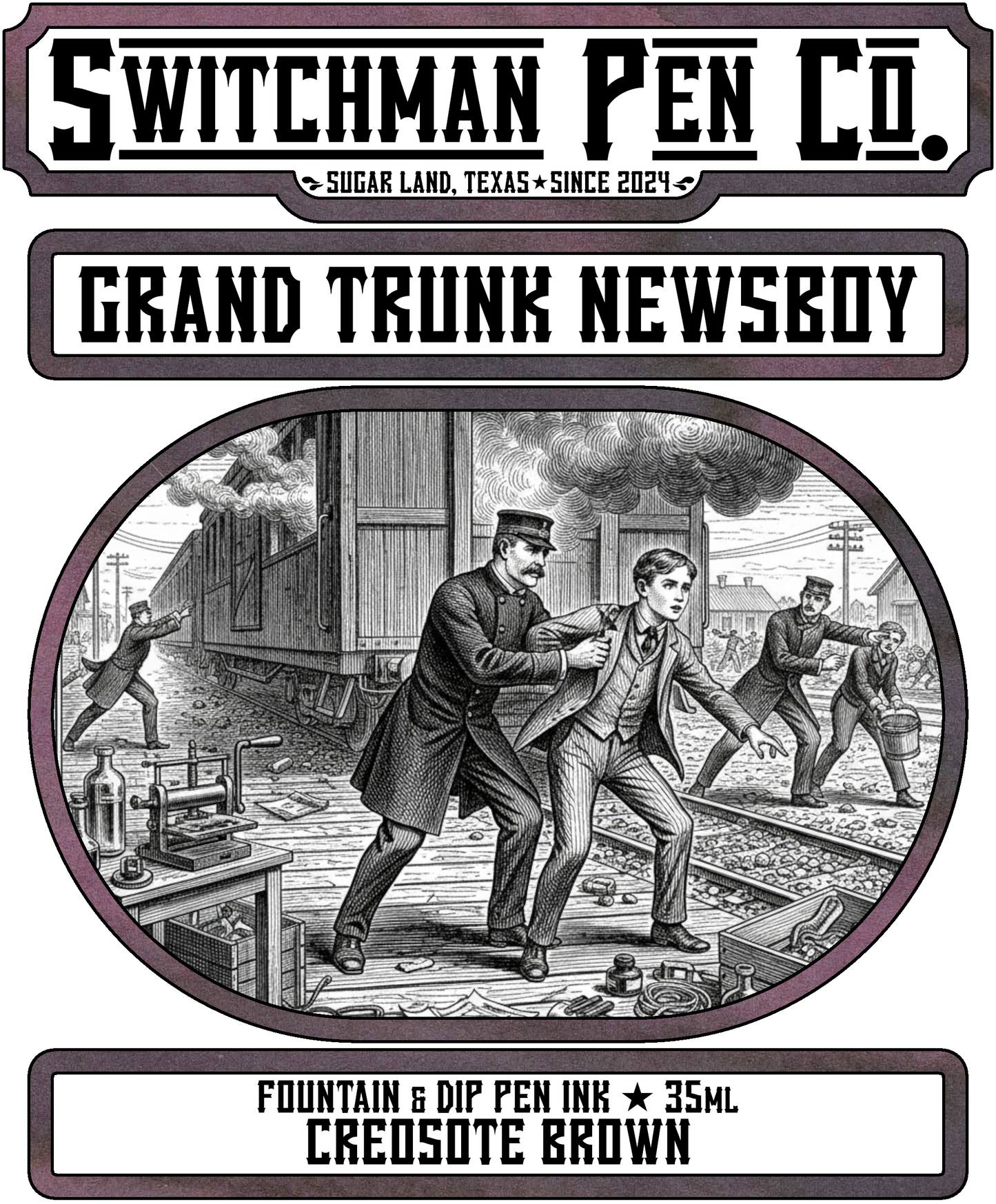 Switchman Pen Company Bottled Ink (35ml) - Grand Trunk Newsboy: Creosote Brown