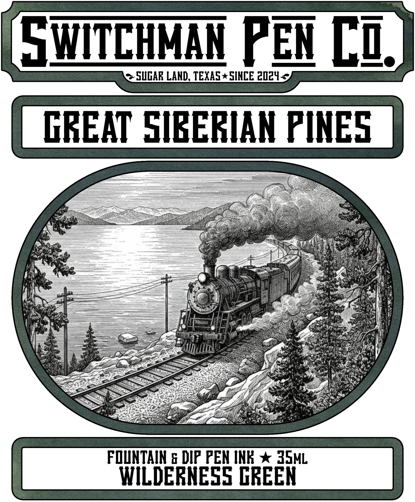 Switchman Pen Company Bottled Ink (35ml) - Great Siberian Pines: Wilderness Green