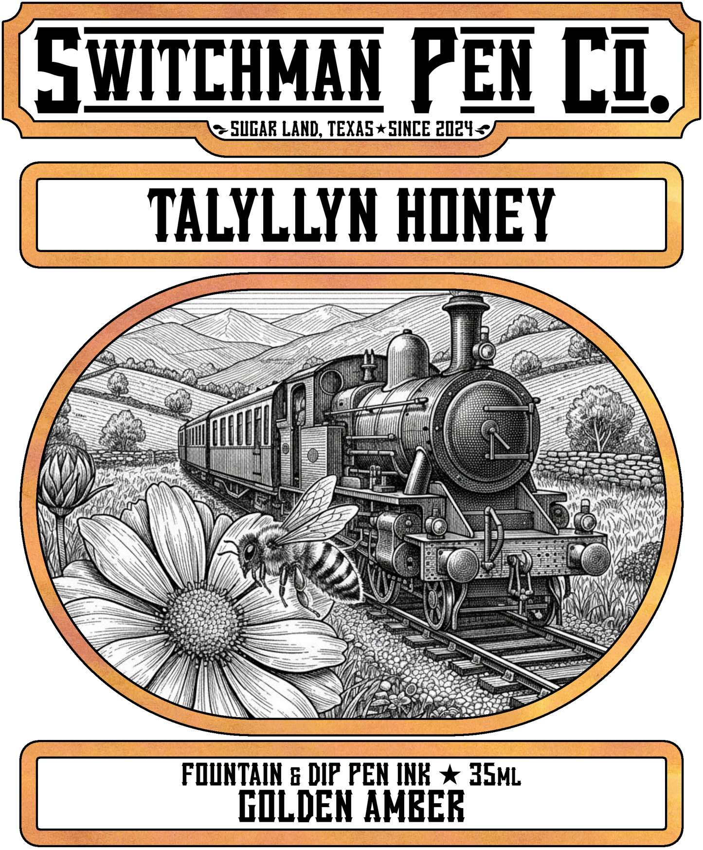 Switchman Pen Company Bottled Ink (35ml) - Talyllyn Honey: Golden Amber