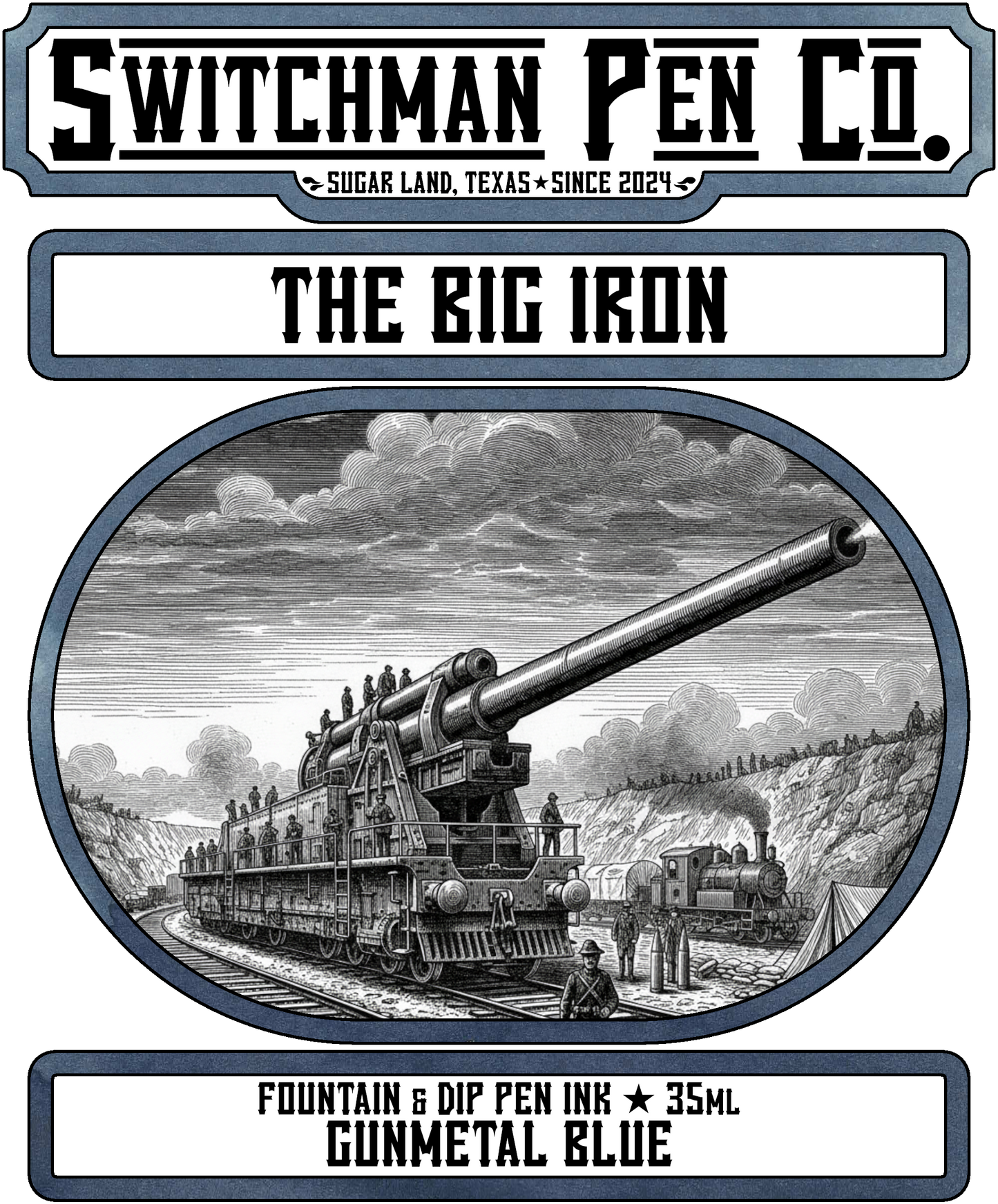 Switchman Pen Company Bottled Ink (35ml) - The Big Iron: Gunmetal Blue