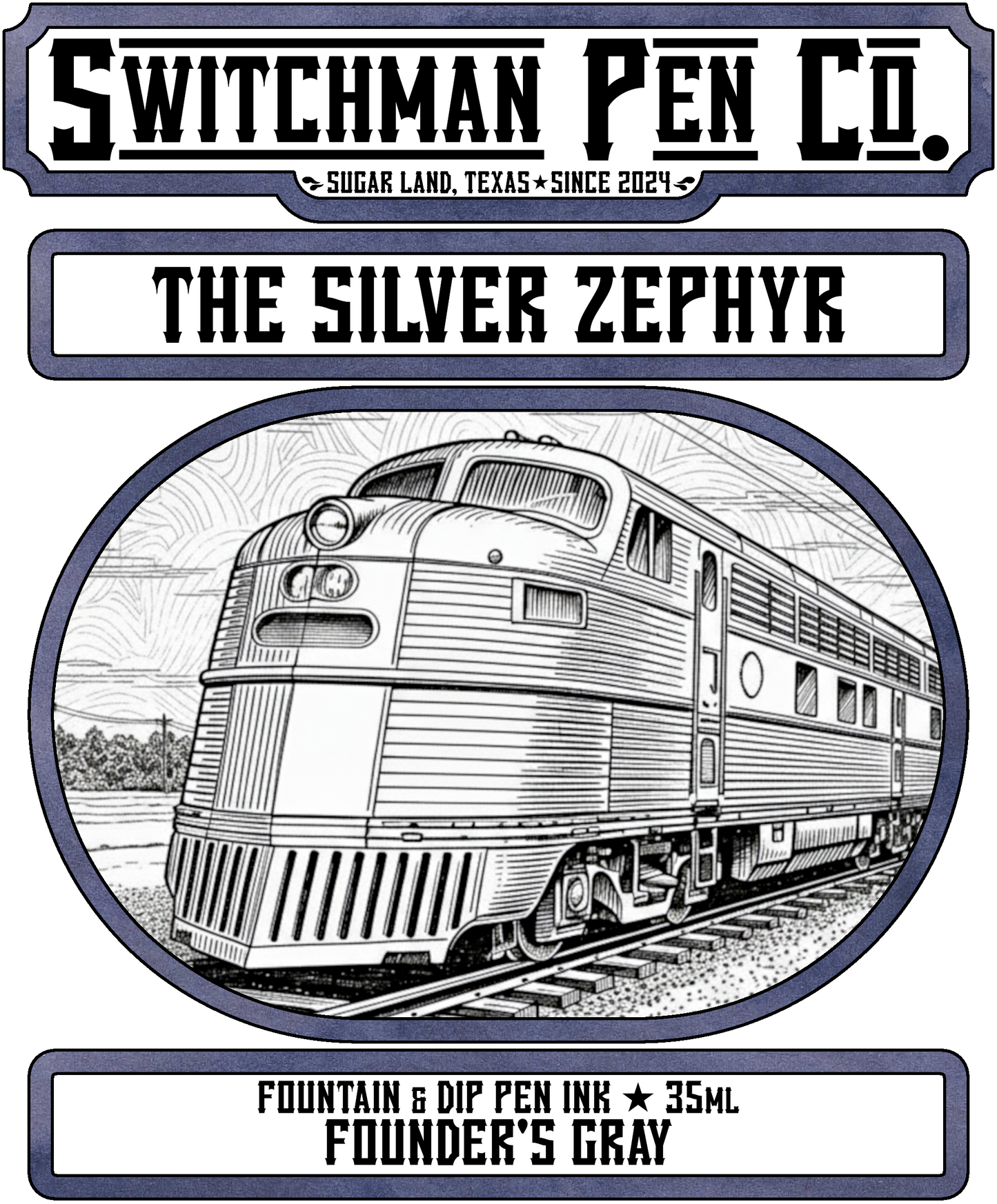 Switchman Pen Company Bottled Ink (35ml) - The Silver Zephyr: Founder's Gray