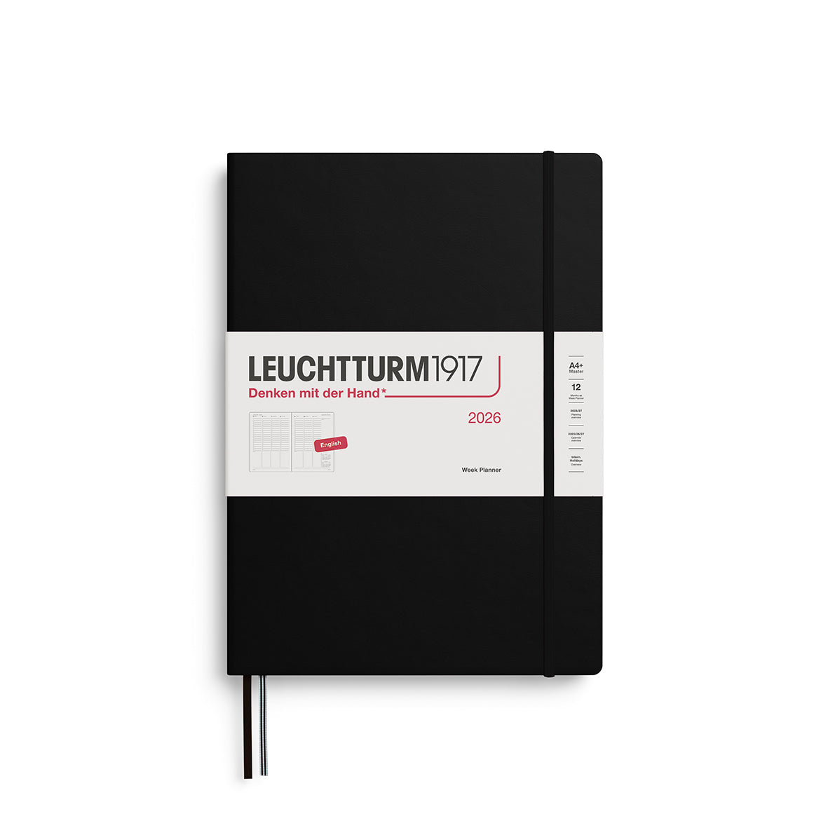 Leuchtturm1917 2026 Master A4+ Week Planner - Black