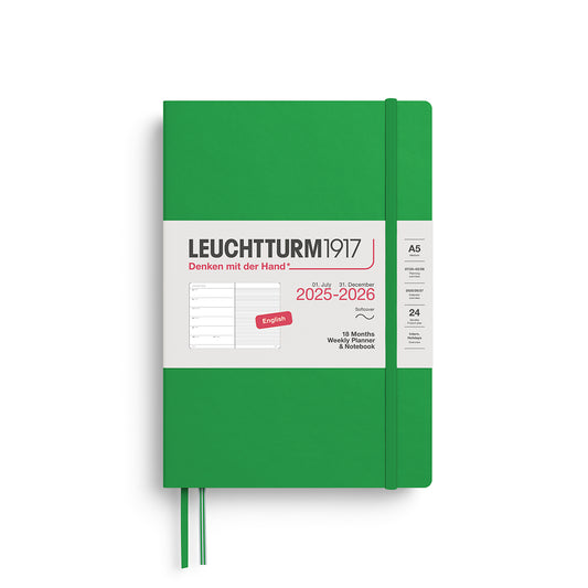 Leuchtturm1917 2025-2026 A5 Softcover 18 Month Weekly Planner & Notebook - Spring Leaf