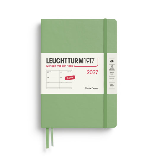 Leuchtturm1917 2027 A5 Medium Hardcover Weekly Planner - Sage