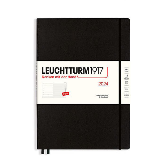 Leuchtturm1917 2024 Master A4+ Weekly Planner and Notebook with Extra Booklet - Black