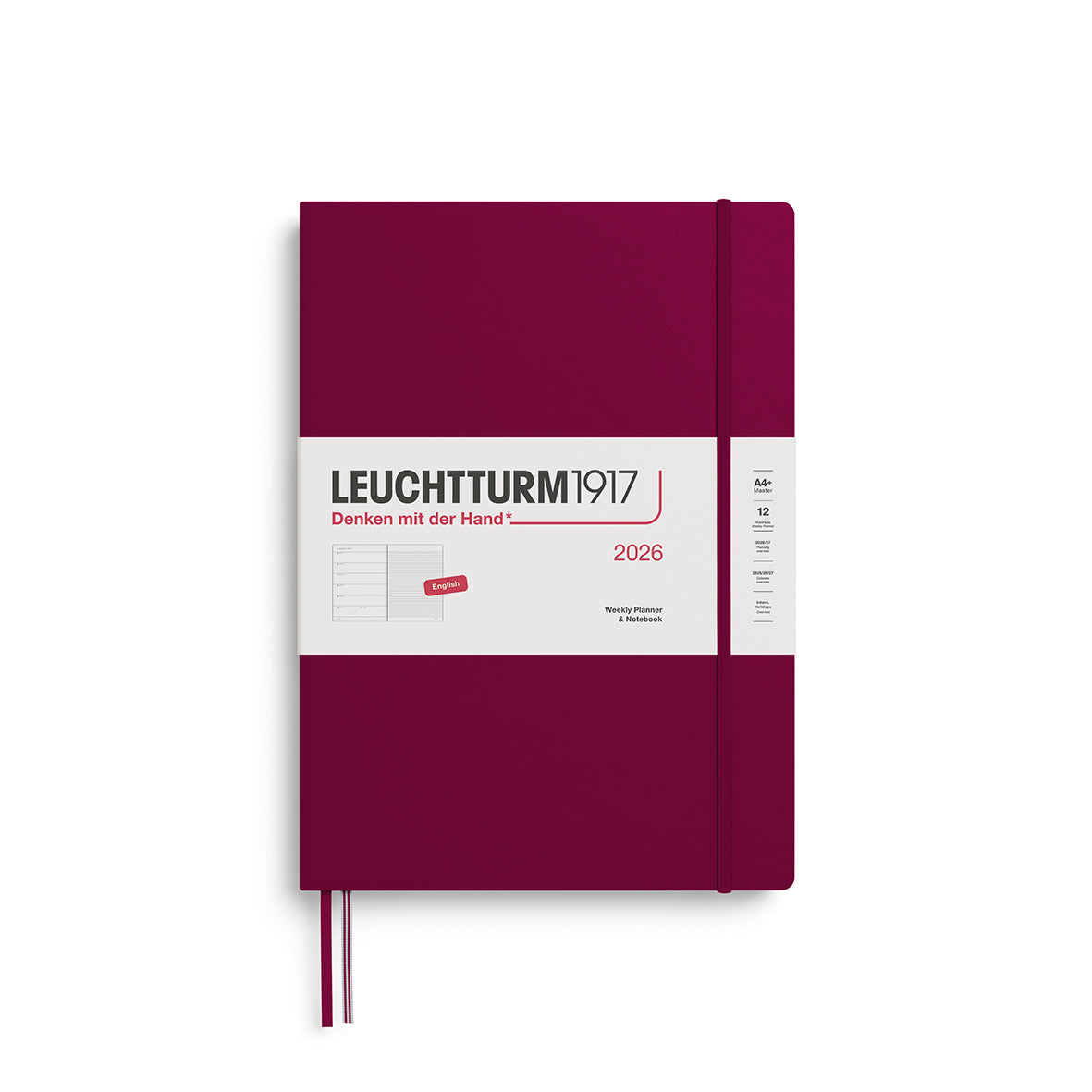 Leuchtturm1917 2026 Master A4+ Weekly Planner and Notebook - Port Red