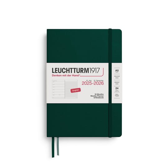 Leuchtturm1917 2025-2026 A5 18 Month Weekly Planner & Notebook - Forest Green