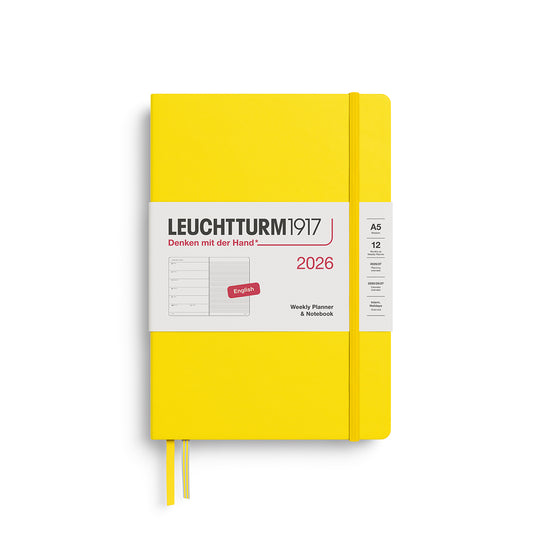 Leuchtturm1917 2026 A5 Weekly Planner and Notebook - Lemon