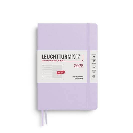 Leuchtturm1917 2026 A5 Weekly Planner and Notebook - Lilac