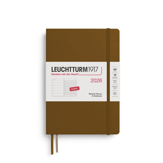 Leuchtturm1917 2026 A5 Weekly Planner and Notebook - Spice Brown