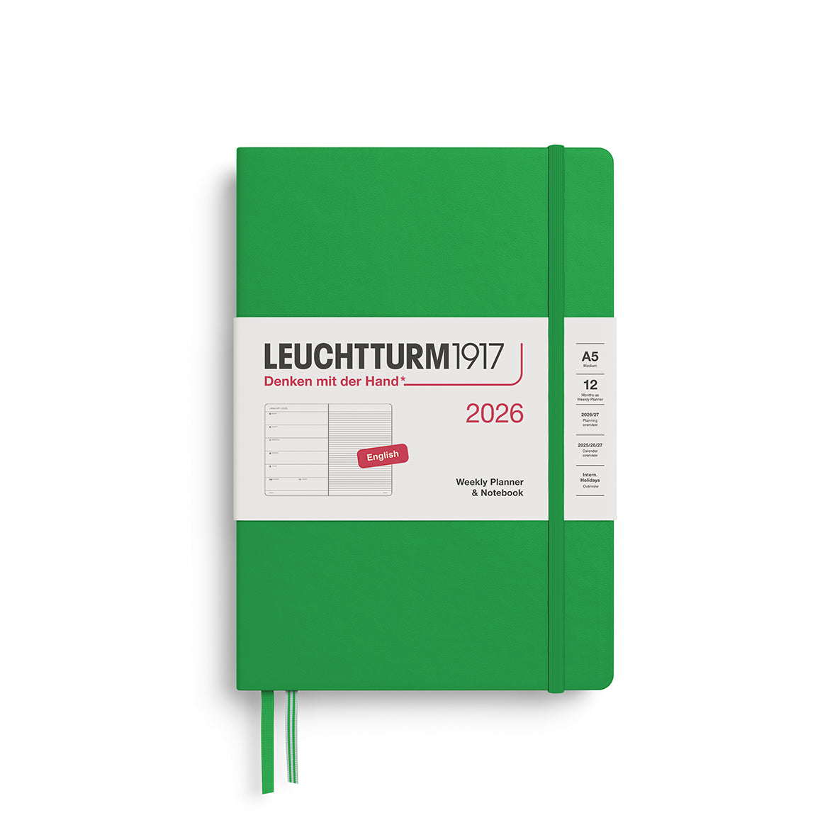 Leuchtturm1917 2026 A5 Weekly Planner and Notebook - Spring Leaf