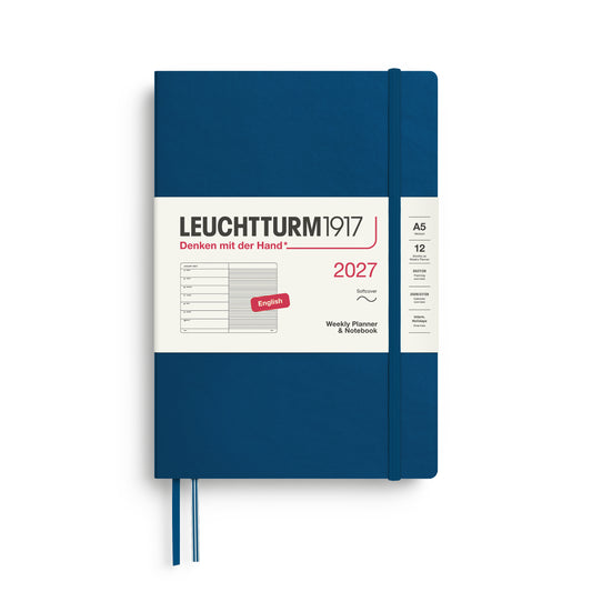 Leuchtturm1917 2027 A5 Medium Softcover Weekly Planner & Notebook - Indigo