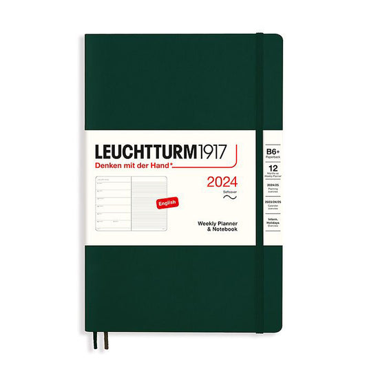 Leuchtturm1917 2024 B6+ Softcover Paperback Weekly Planner and Notebook - Forest Green