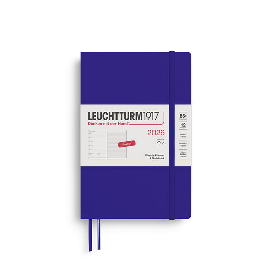Leuchtturm1917 2026 B6+ Softcover Paperback Weekly Planner and Notebook - Ink