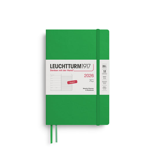 Leuchtturm1917 2026 B6+ Softcover Paperback Weekly Planner and Notebook - Spring Leaf