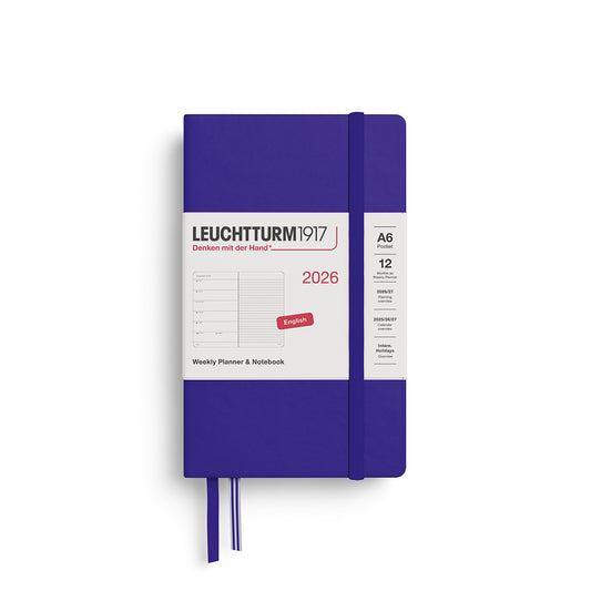 Leuchtturm1917 2026 A6 Pocket Weekly Planner and Notebook - Ink