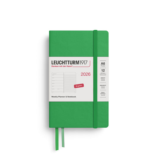 Leuchtturm1917 2026 A6 Pocket Weekly Planner and Notebook - Spring Leaf