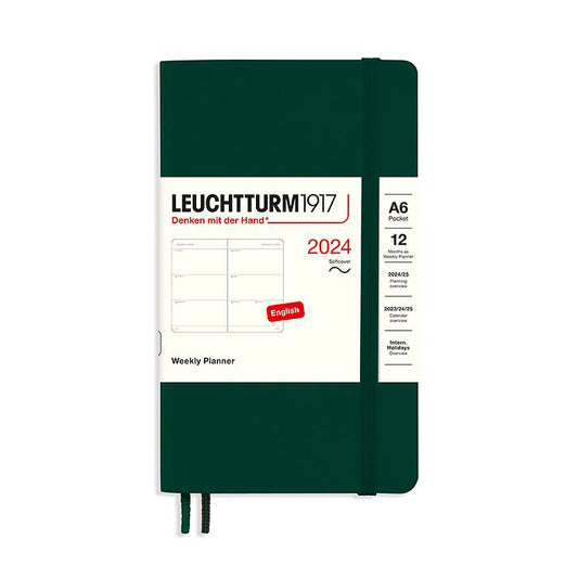 Leuchtturm1917 2024 Pocket A6 Softcover Weekly Planner - Forest Green