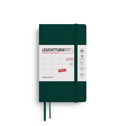 Leuchtturm1917 2026 A6 Pocket Softcover Weekly Planner - Forest Green