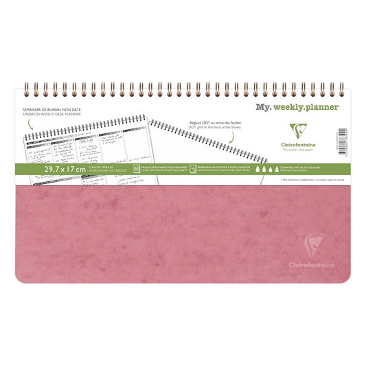 Clairefontaine My Weekly Planner - Rose (11.5 x 6.5)