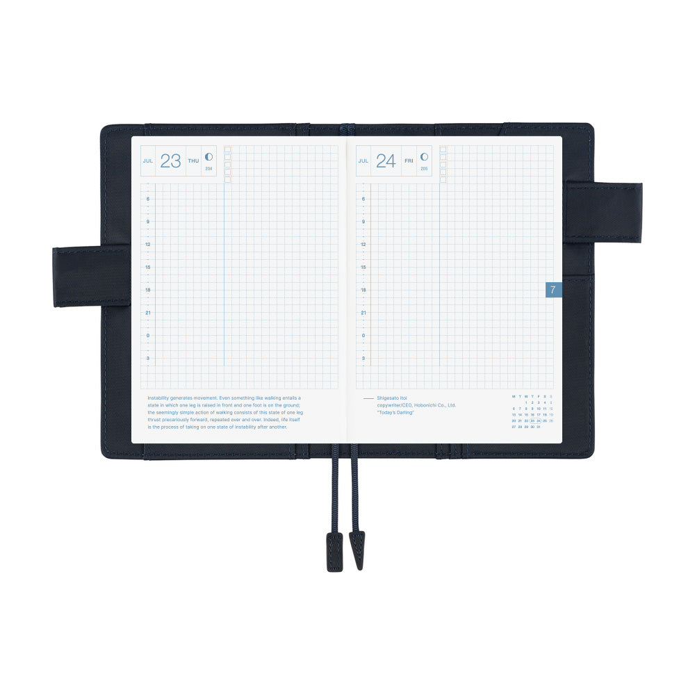 Hobonichi 2026 A6 Techo Book & Cover Set - Navy (English)